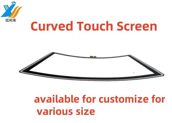 32 pouces Panneau tactile incurvé Multi-touch imperméable à l'eau imperméable à l'huile Anti-UV AR / AG / AF Personnalisable pour l'affichage commercial