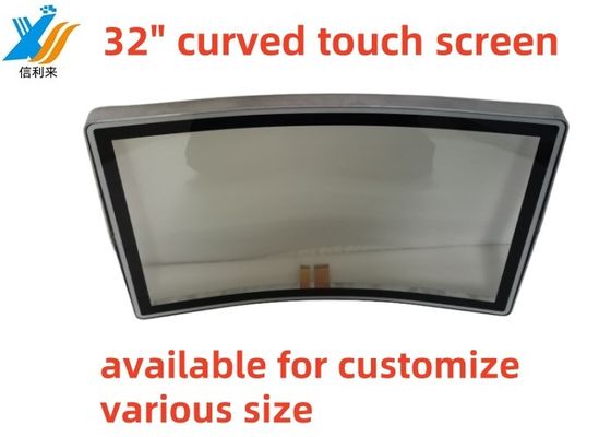 Personnalisez 10 touches Panneau tactile incurvé Écran imperméable à l'eau imperméable à l'huile Anti-UV AR AF AG stylo LCD tactile Moniteur pour affichage commercial Machines de divertissement jeux jukeboxes