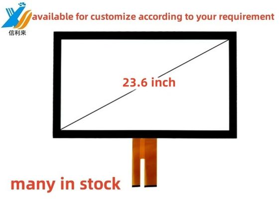 23.6 pouces multi-touch USB projeté capacitif (PCAP) GG écran tactile panneau LCD LED moniteur personnalisable AR AG AF imperméable à l'eau imprimable à l'huile stylo tactile pour l'éducation médicale industrielle Smart Home Commande de repas