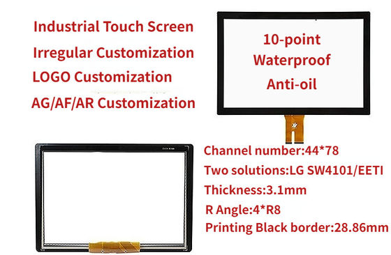 Écran tactile multi-points jusqu'à 10 points Structure G+G pour les équipements de guichet automatique