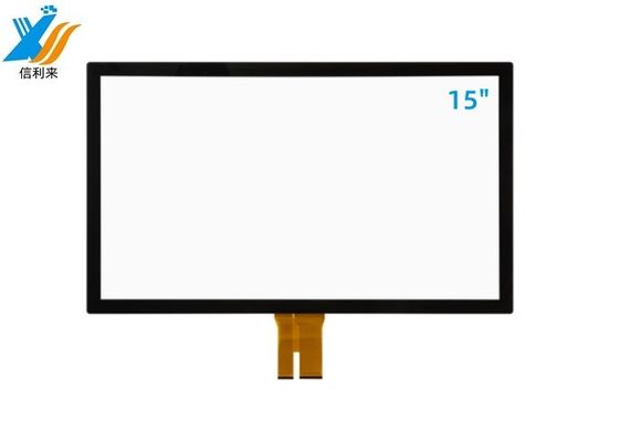 15 pouces G + G multi-écran tactile avec une technologie capacitive personnalisé imperméable à l'eau imperméable à l'huile pour les guichets automatiques éducation maison intelligente
