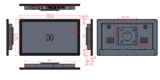 21.5 pouces Moniteur à écran tactile 5 ms Temps de réponse 178° Angle de vision pour les exigences