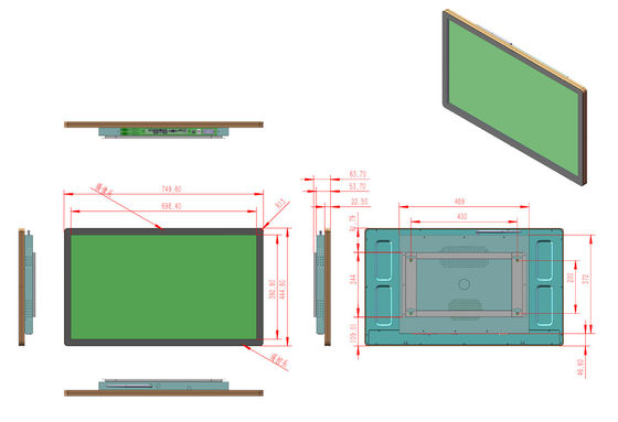 Kit d'assemblage du moniteur tactile capacitif de 32 pouces -30C-80C Amenez vos opérations industrielles au niveau supérieur