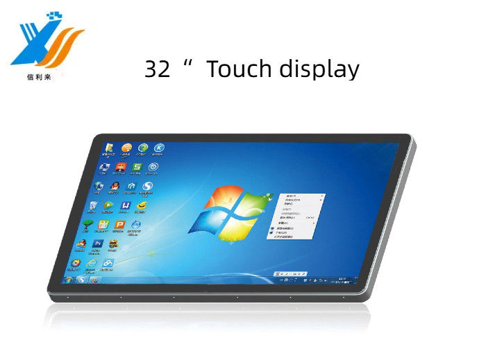 Moniteur d'écran tactile personnalisé de 32 pouces avec 10 points capacitifs divers LCD USB HDMI VGA pour ordinateur tablette pour l'éducation industrielle